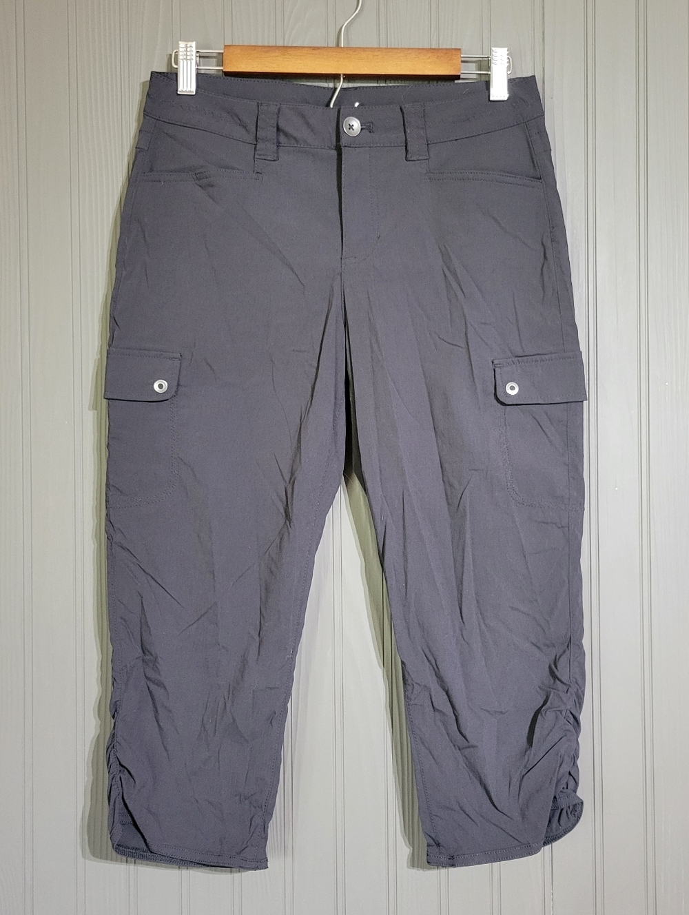Eddie Bauer Travex Nylon Capri Cargo Pants Hiking Outdoor Black Women's 4